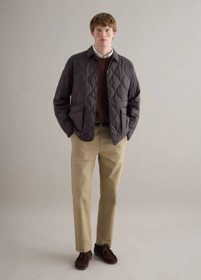 Giacca Husky Marrone Regular Fit Con Zip, Uomo, Marrone