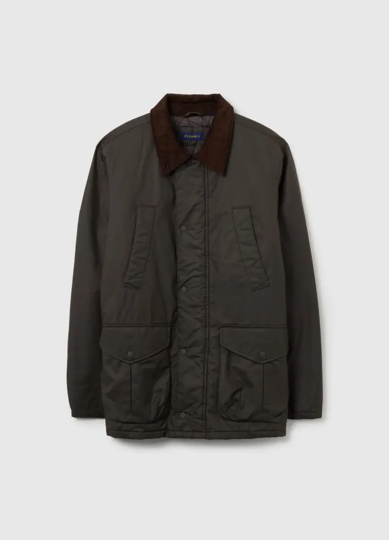 Giacca Imbottita Blu Con Bottoni A Pressione, Uomo, Nero