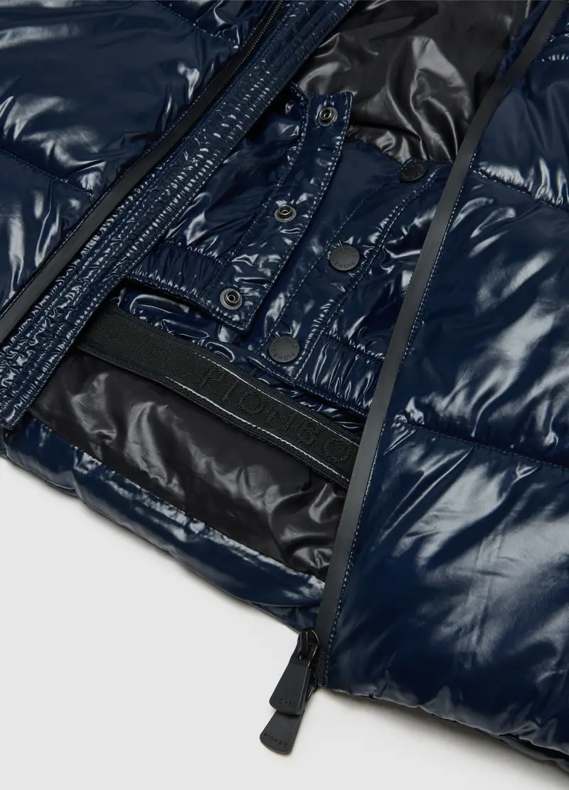 Giacca Imbottita Blu Regular Fit Water Repellent Con Zip, Unisex, Blu miniatura 2