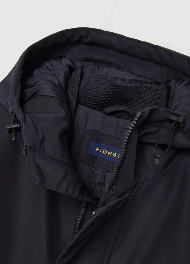 Giacca Imbottita Nera Regular Fit Con Zip E Cappuccio, Uomo, Nero miniatura 2