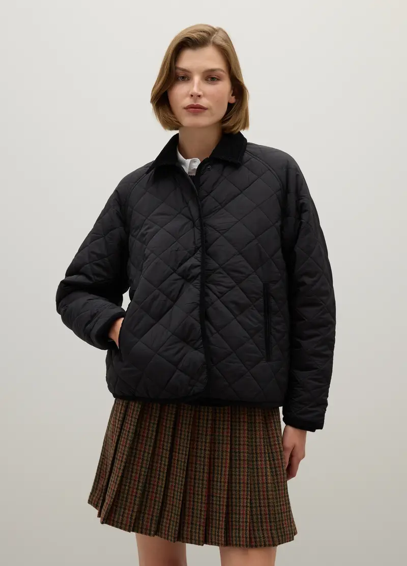 Giacca Imbottita Nera Regular Fit, Donna, Nero miniatura 3