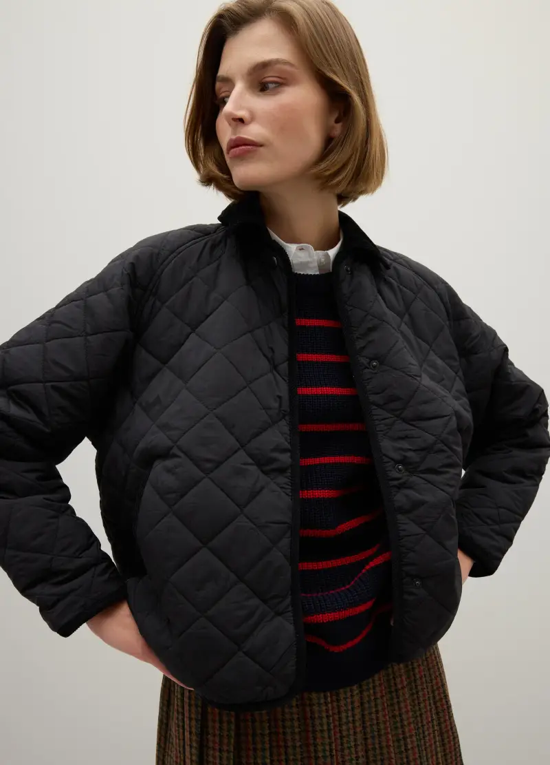 Giacca Imbottita Nera Regular Fit, Donna, Nero