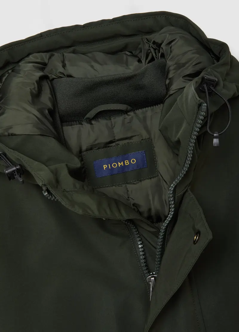 Giacca Imbottita Verde Regular Fit Con Zip E Cappuccio, Uomo, Verde miniatura 2