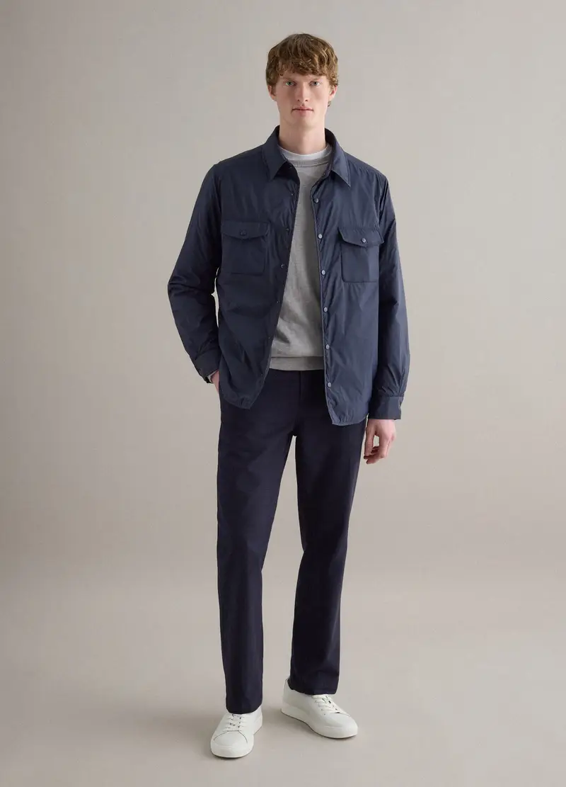 Piombo Giacca Leggera Blu Con Zip Uomo miniatura 2