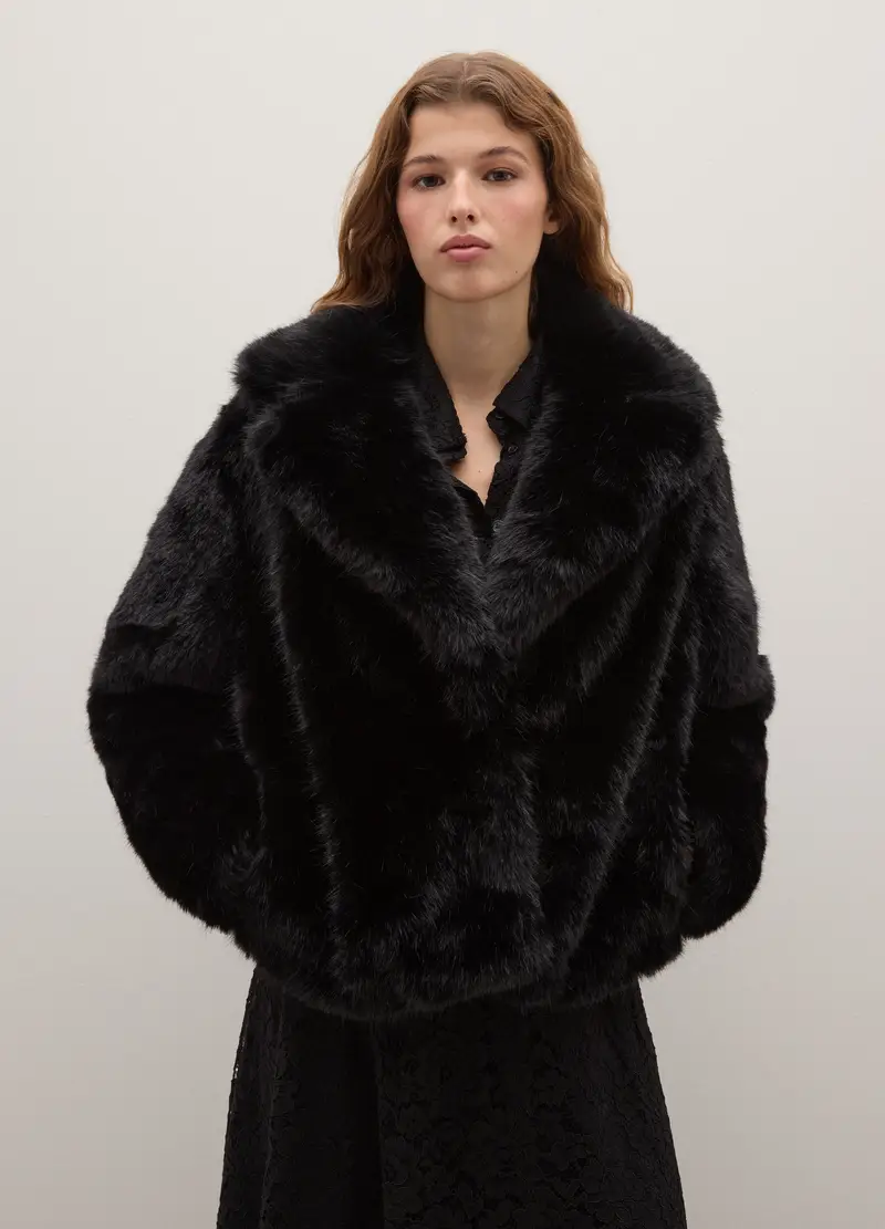 Giacca Morbida Nera Regular Fit, Donna, Nero miniatura 2