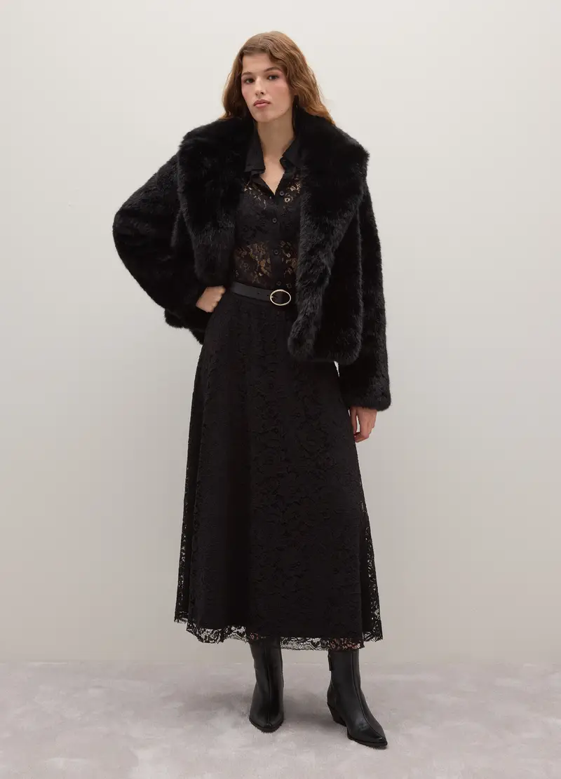 , Giacca Morbida Nera Regular Fit, Donna, Nero miniatura 3