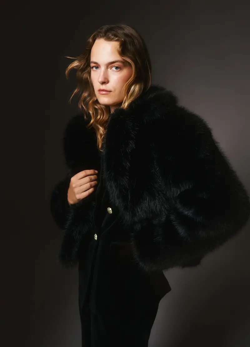 Giacca Morbida Nera Regular Fit, Donna, Nero