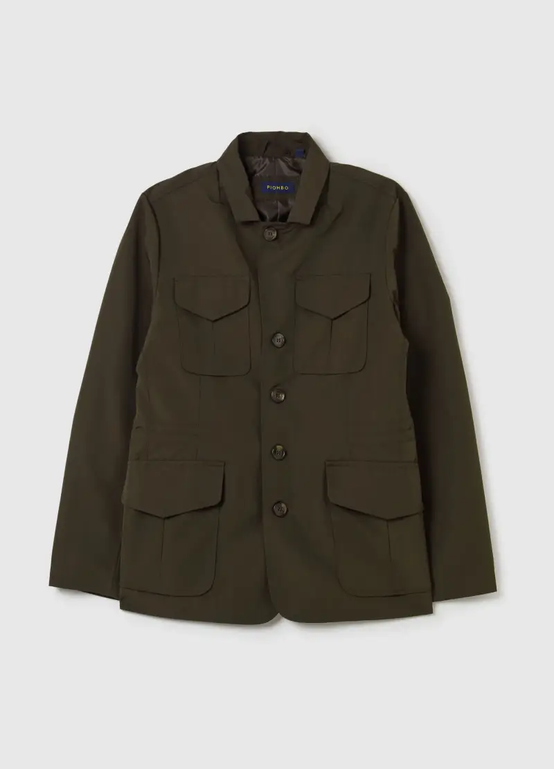 Giacca Sahariana Con Colletto, Uomo, Verde