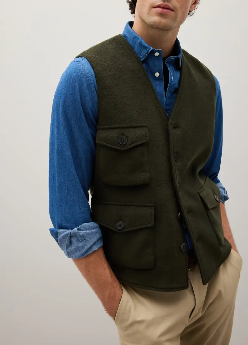 PIOMBO Gilet Uomo Verde 1094260 miniatura 2