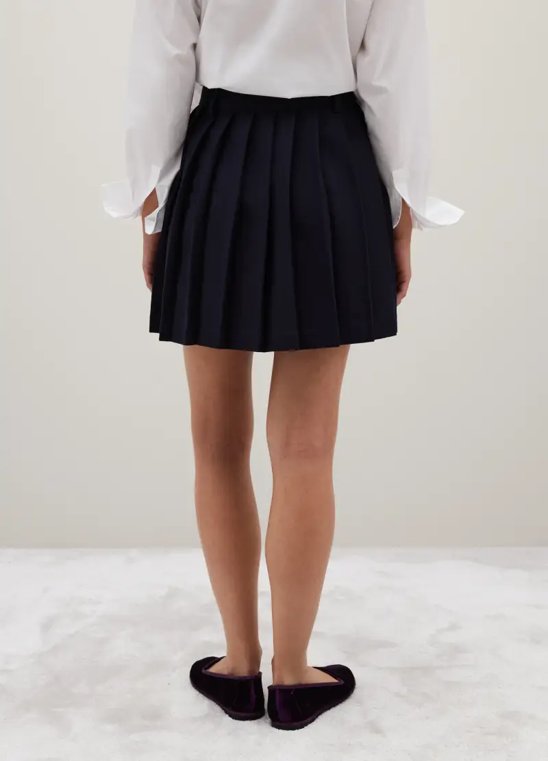 Gonna In Tessuto Elasticizzato Blu Regular Fit, Donna, Blu miniatura 3