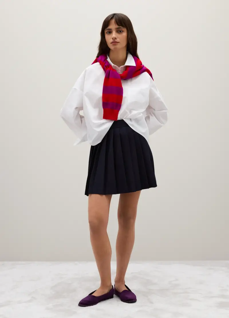 Gonna In Tessuto Elasticizzato Blu Regular Fit, Donna, Blu