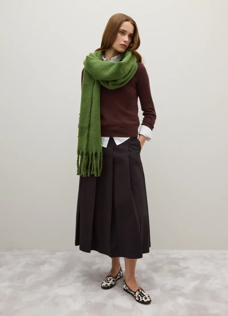 Gonna Lunga In Puro Cotone Nera, Donna, Nero