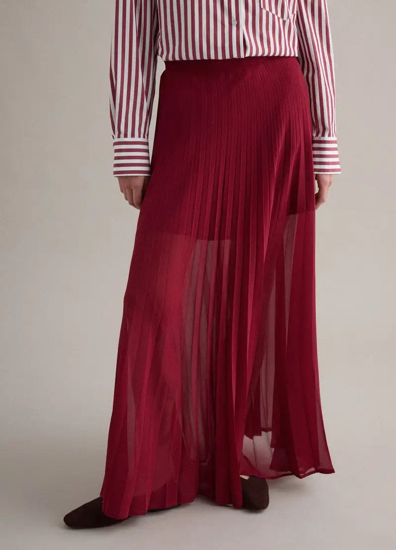 Gonna Lunga Plissettata Rossa Regular Fit, Donna, Rosso miniatura 2