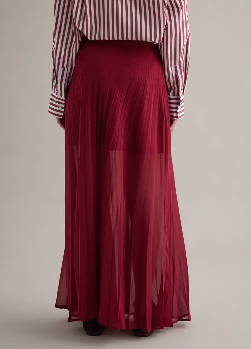 Gonna Lunga Plissettata Rossa Regular Fit, Donna, Rosso miniatura 3