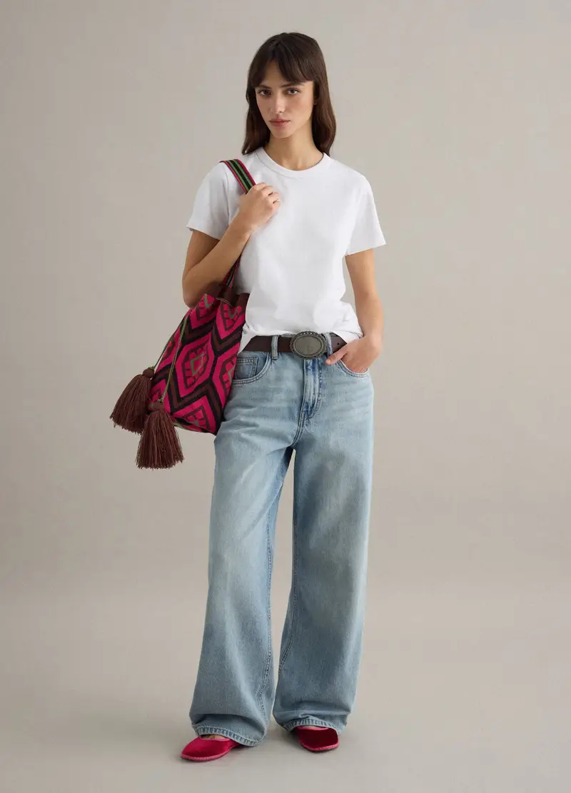 Jeans Blu A Gamba Dritta In Puro Cotone Denim, Donna, Denim