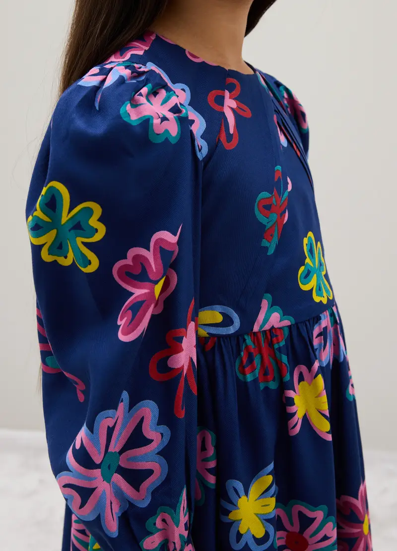 Abito Da Bambina In Puro Viscosa Multicolor Regular Fit, Multicolor miniatura 2