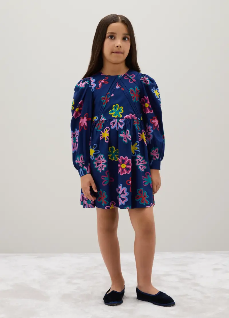 Abito Da Bambina In Puro Viscosa Multicolor Regular Fit, Multicolor