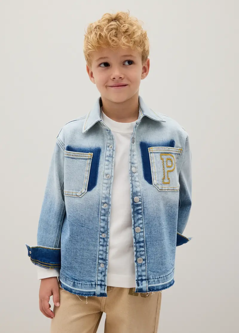 Camicia Da Bambino In Denim Regular Fit, Denim