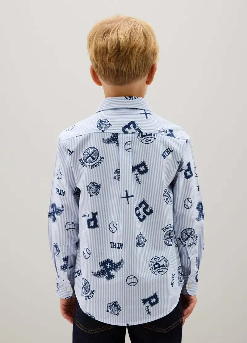 Camicia Da Bambino In Puro Cotone Multicolor Regular Fit, Multicolor miniatura 2