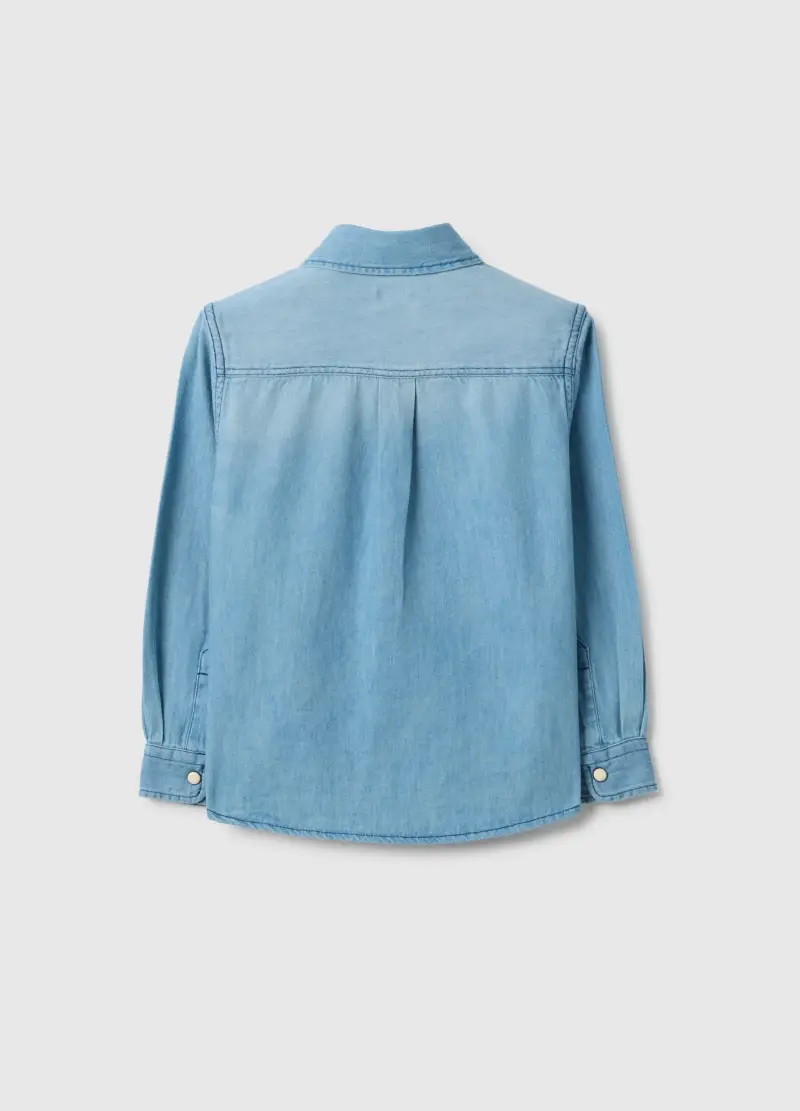 Camicia Denim A Maniche Lunghe, Bambino, Denim miniatura 2