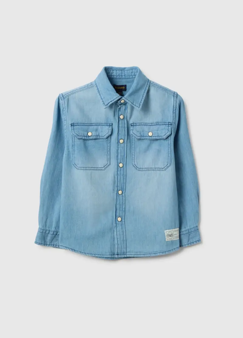 Camicia Denim A Maniche Lunghe, Bambino, Denim