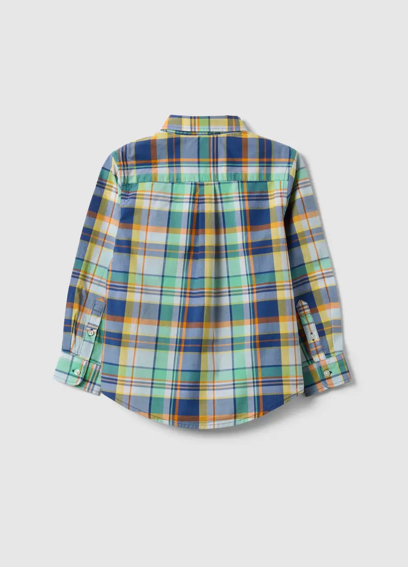 Camicia In Puro Cotone A Quadri Multicolor Da Bambino Regular Fit, Multicolor miniatura 2