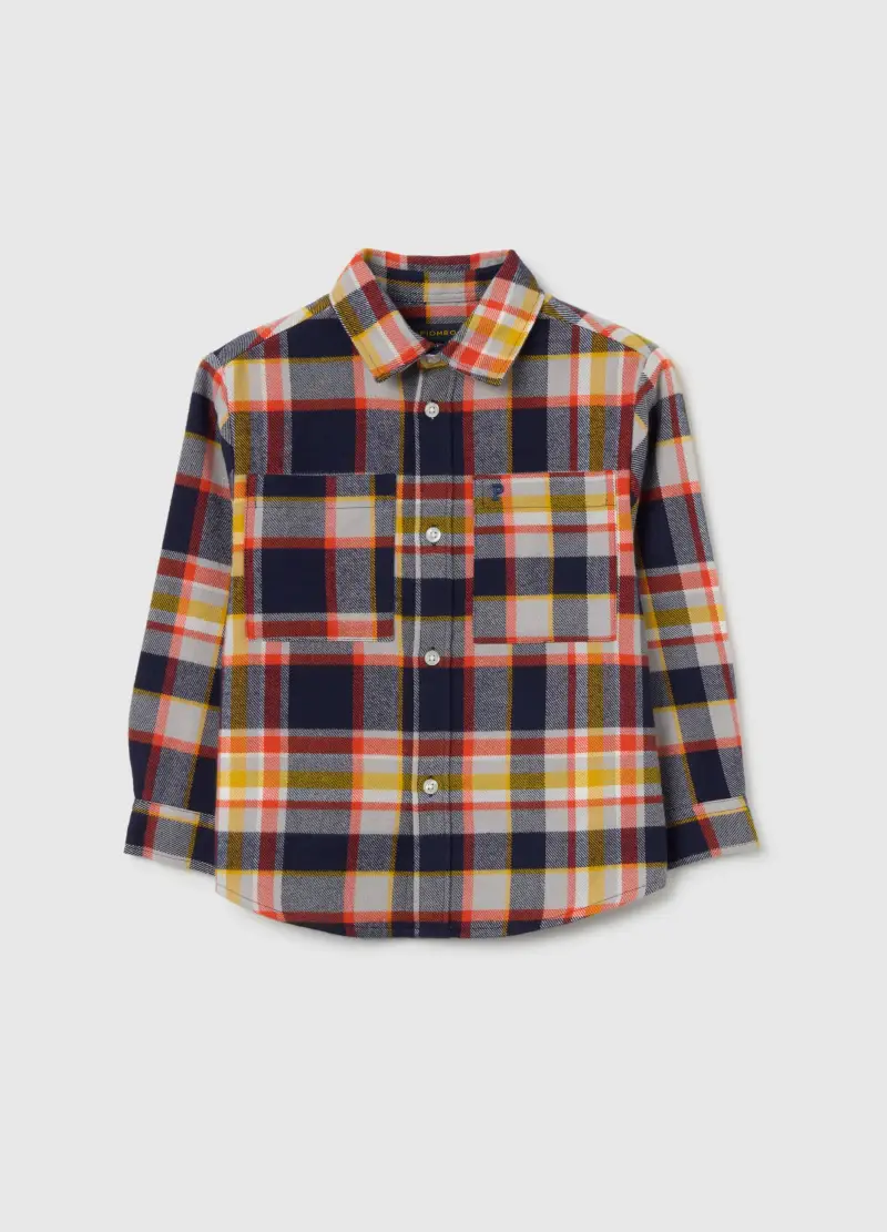 Camicia Multicolor A Maniche Lunghe, Bambino, Blu