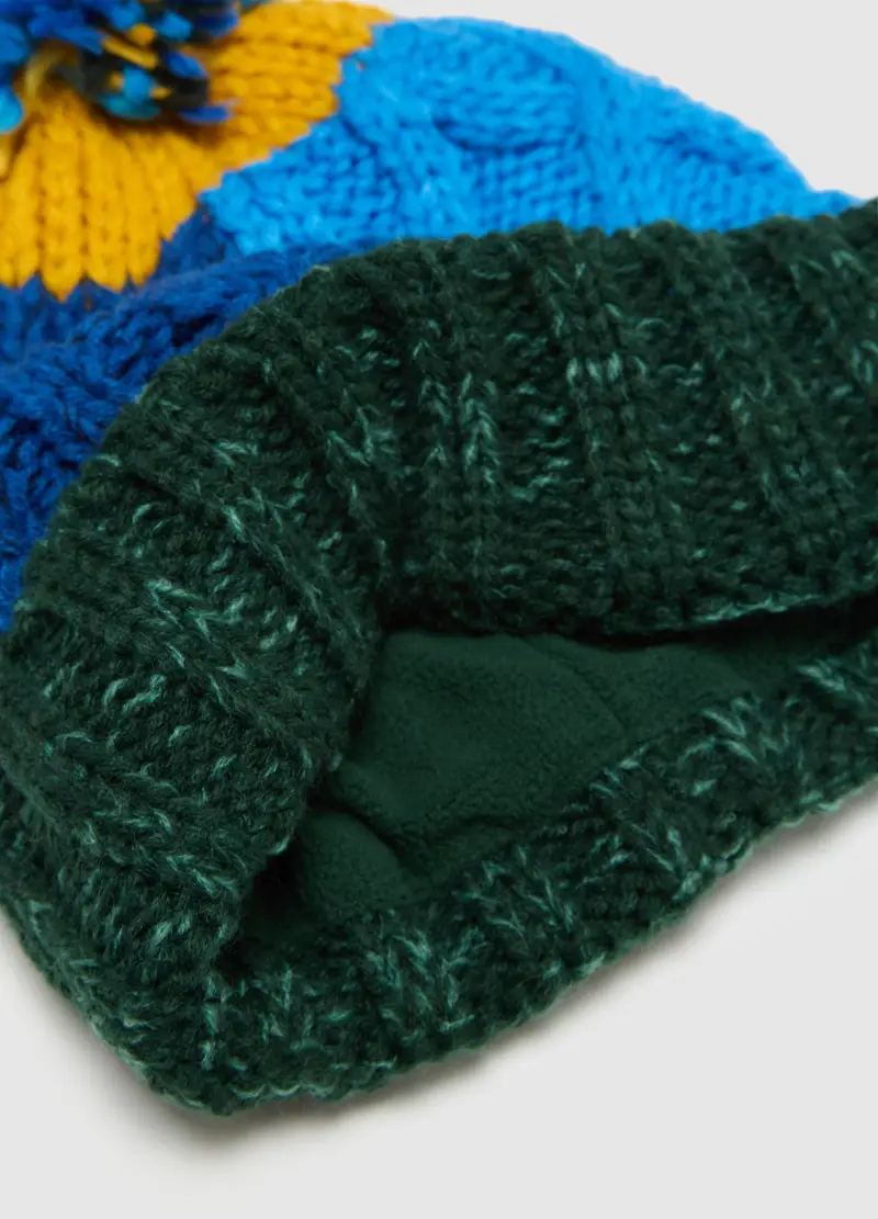 Cappello Da Bambino Multicolor Con Pon Pon, Multicolor miniatura 3