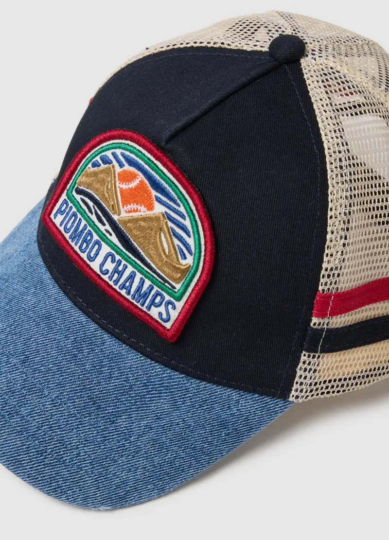 Cappello Da Baseball In Puro Cotone Multicolor Da Bambino Con Rete, Multicolor miniatura 3