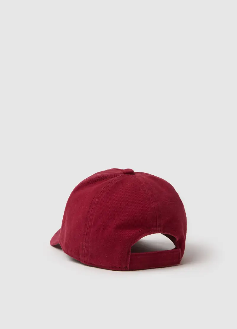 Cappello Da Baseball In Puro Cotone Rosso Da Bambino Con Patch, Rosso miniatura 2