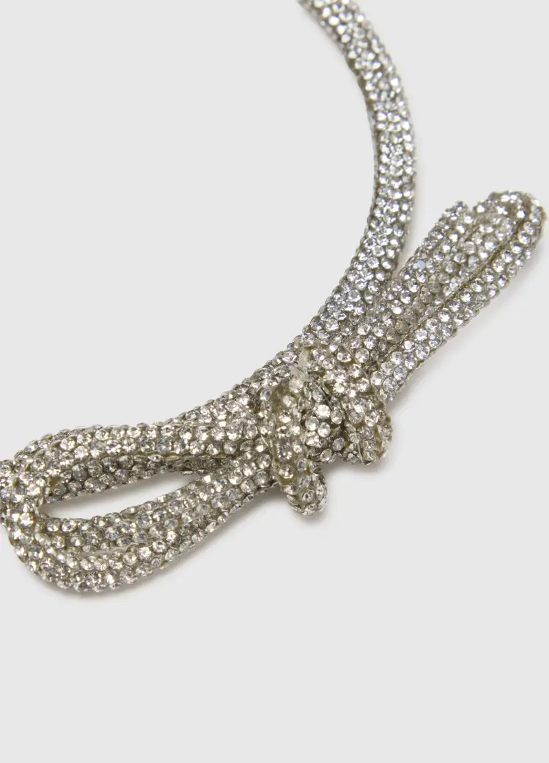 Cerchietto Da Bambina Argento Con Fiocco, Grigio miniatura 2