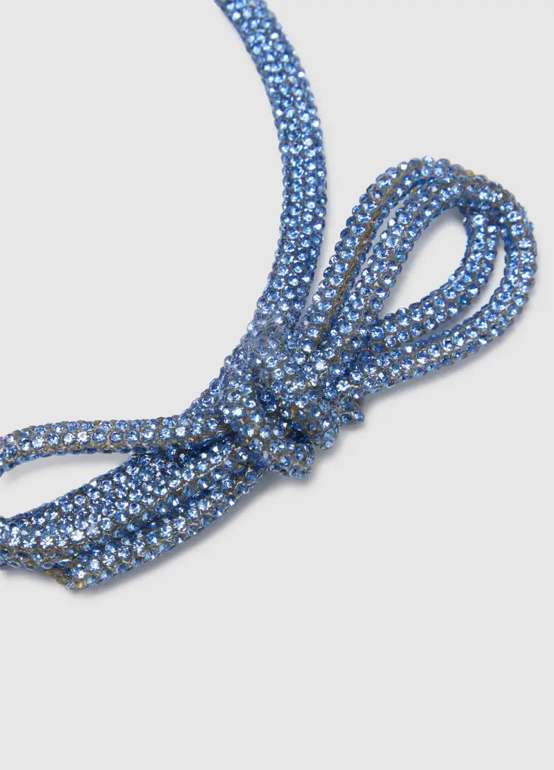 Cerchietto Da Bambina Blu Con Fiocco, Blu miniatura 2