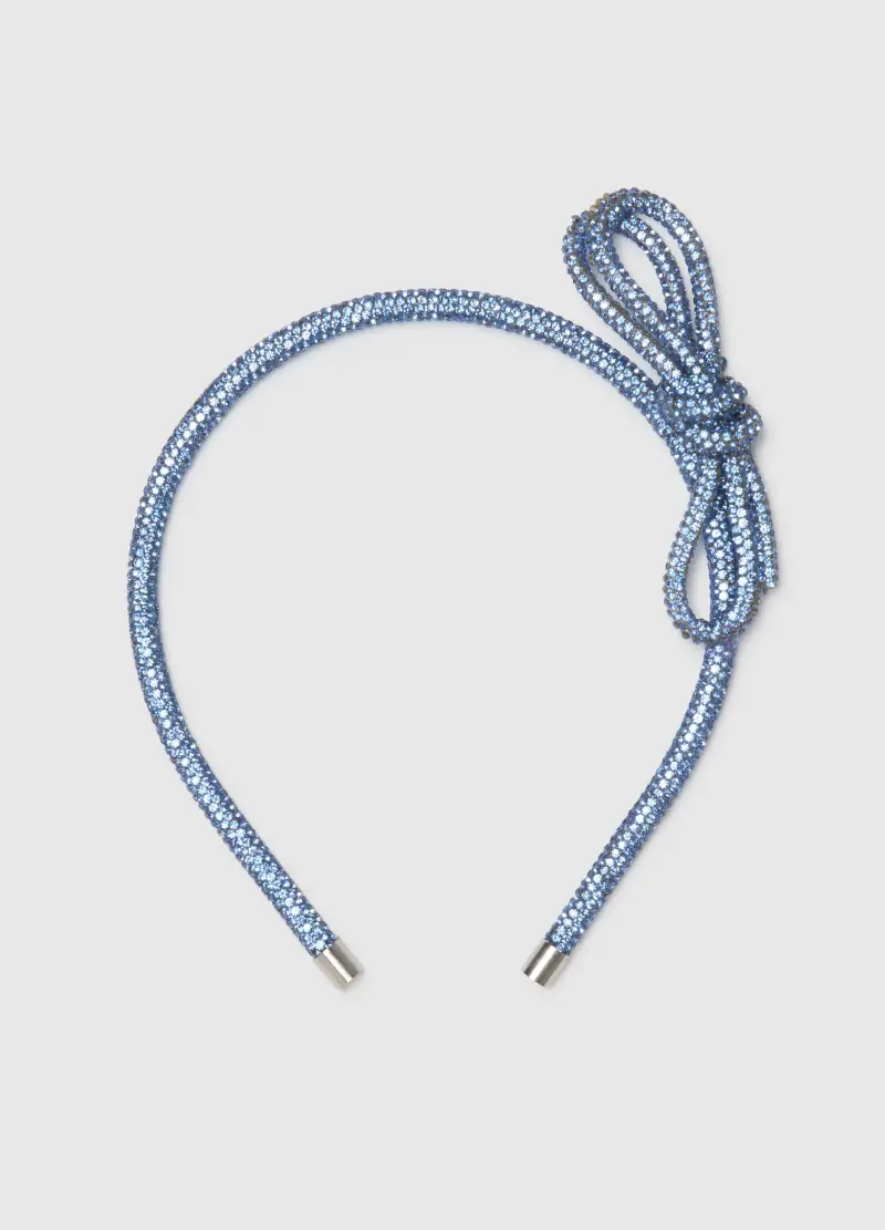 Cerchietto Da Bambina Blu Con Fiocco, Blu