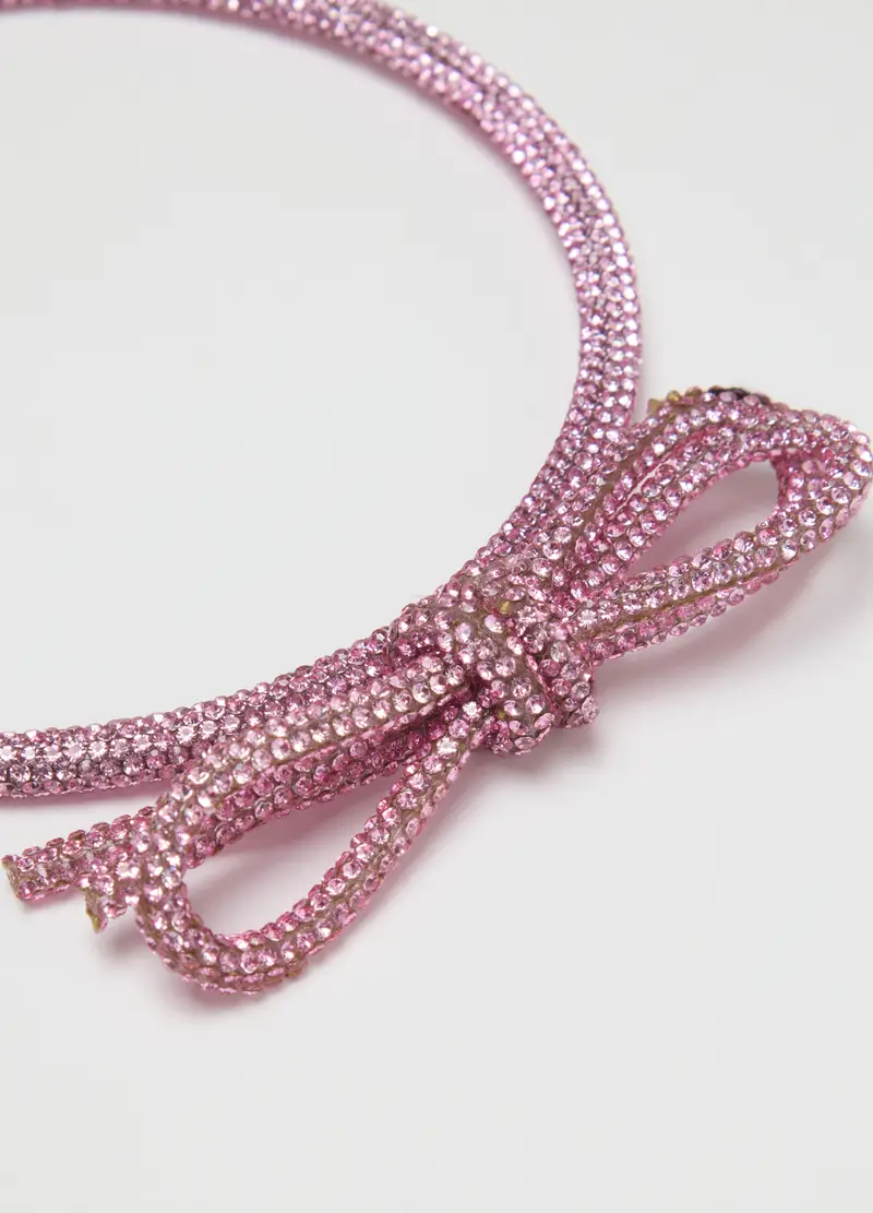 Cerchietto Da Bambina Rosa Con Fiocco, Rosa miniatura 2