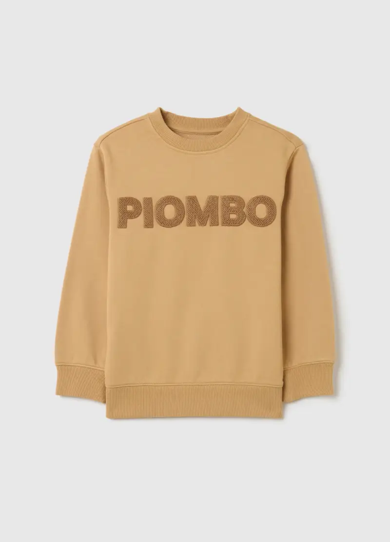 Felpa Da Bambino In Misto Cotone Beige Regular Fit, Beige