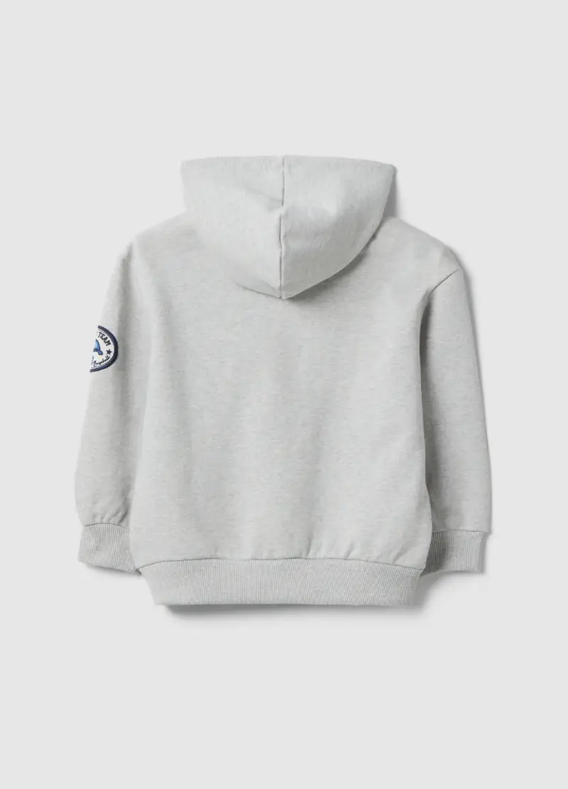 Felpa In Misto Cotone Grigia Da Bambino Regular Fit Con Patch, Grigio miniatura 2