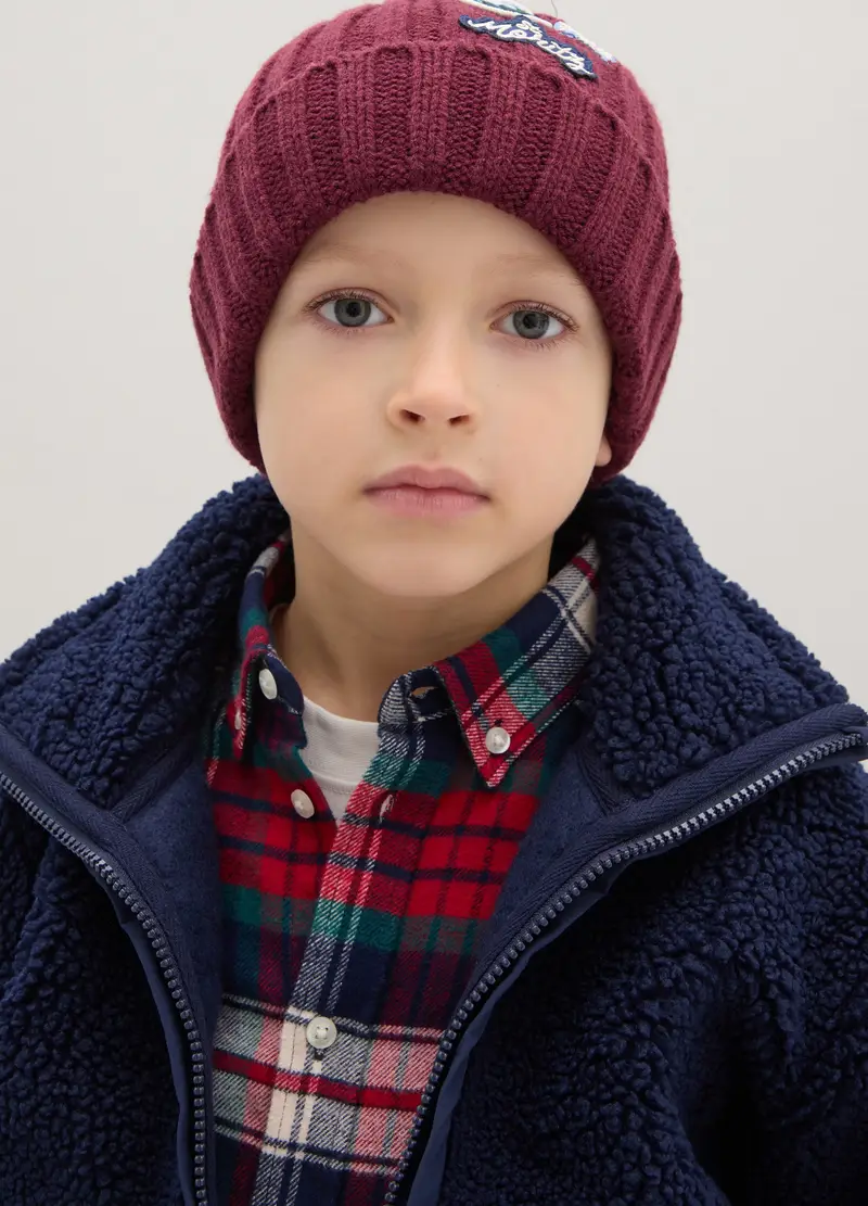 Giacca Blu Con Collo Alto Da Ragazzo In Sherpa Regular Fit, Bambino, Blu miniatura 3
