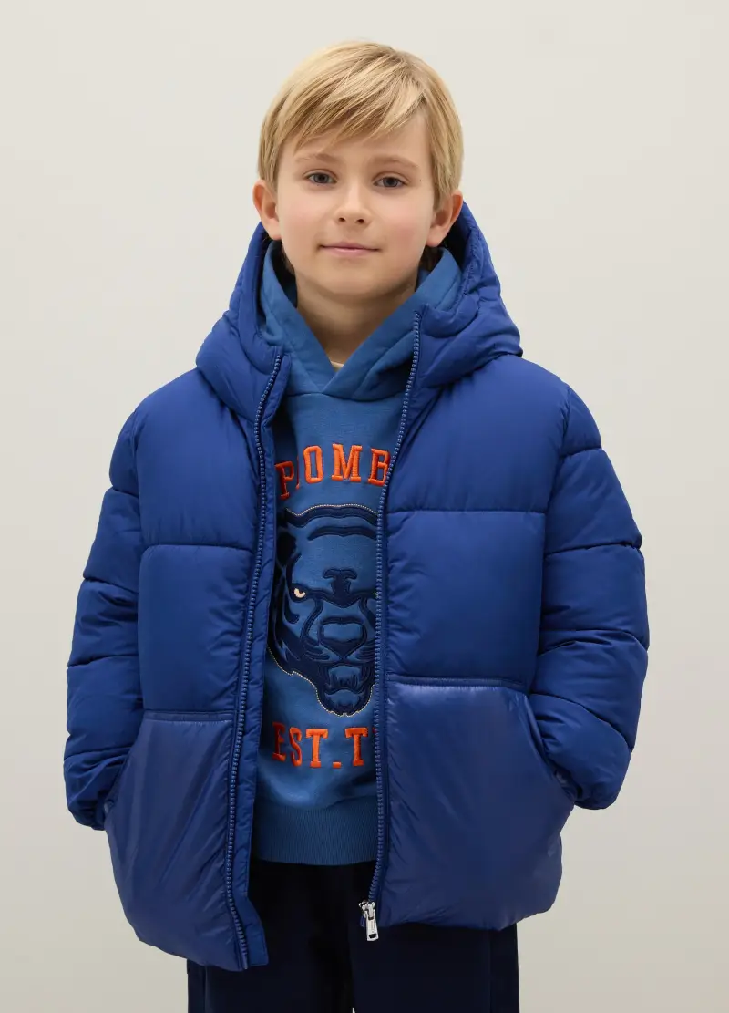 Giacca Imbottita Blu Da Bambino Con Zip, Blu