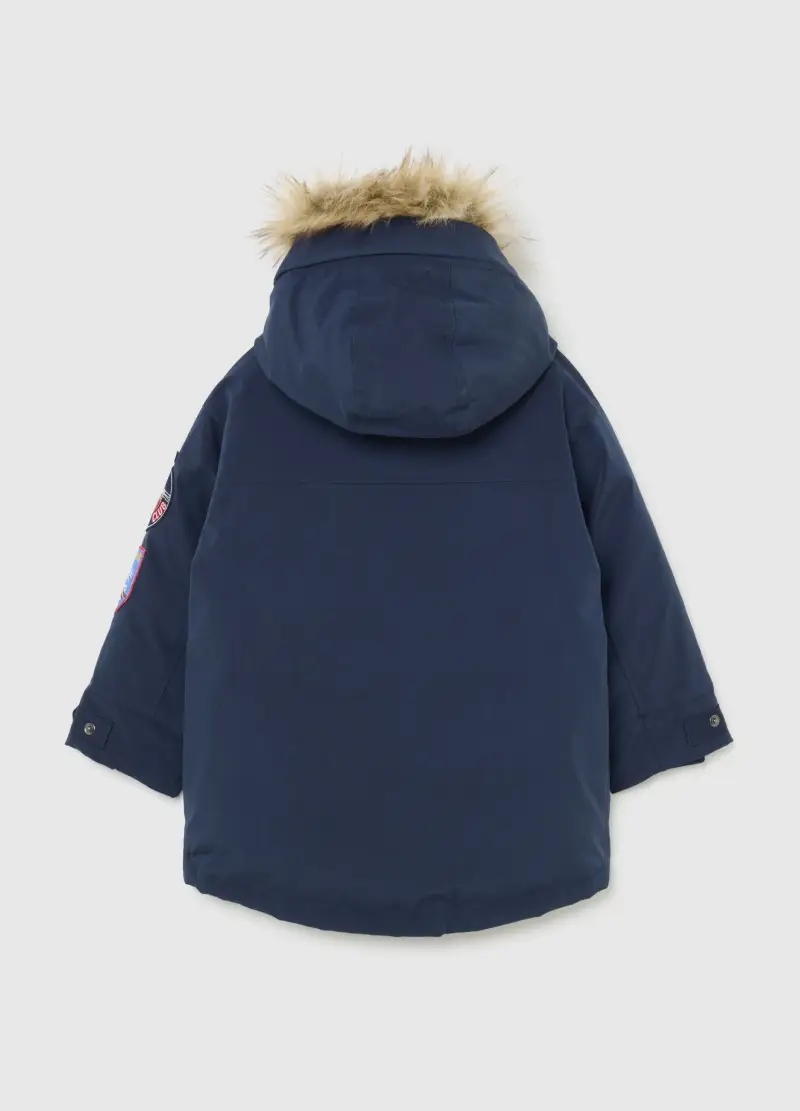 Giacca Imbottita Blu Da Bambino Regular Fit Con Cappuccio E Zip, Blu miniatura 2