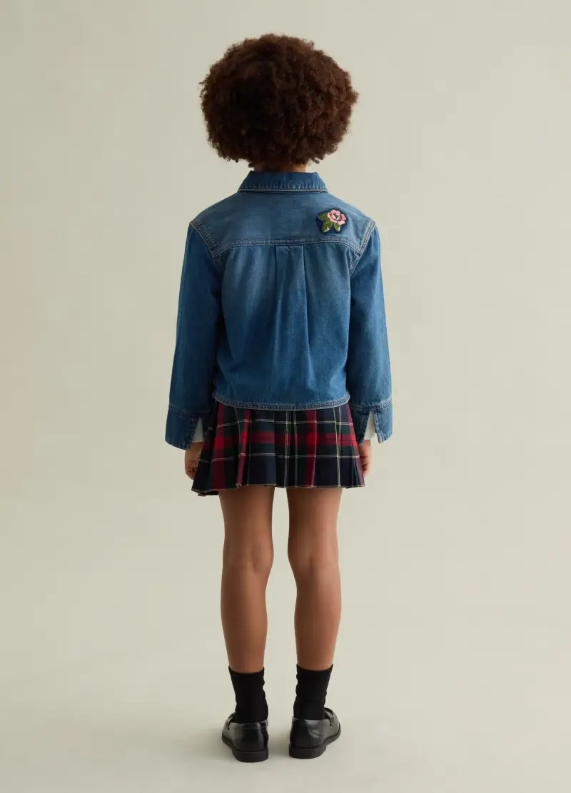 Giacca In Denim Con Paillettes E Pietre, Bambina, Denim miniatura 2