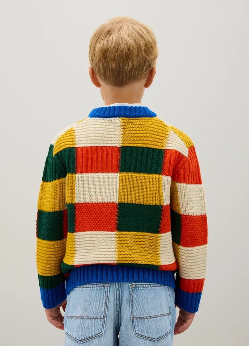 Maglione Da Bambino In Misto Lana Multicolor Regular Fit, Multicolor miniatura 2