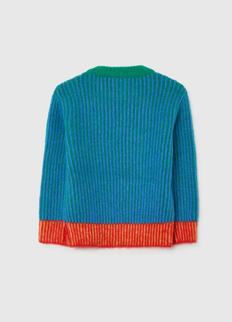 Maglione Multicolor In Tessuto Elasticizzato, Bambino, Azzurro miniatura 2