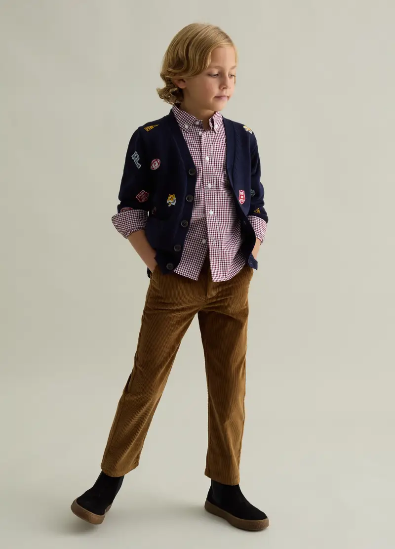 Pantaloni Chino In Corduroy, Bambino, Marrone