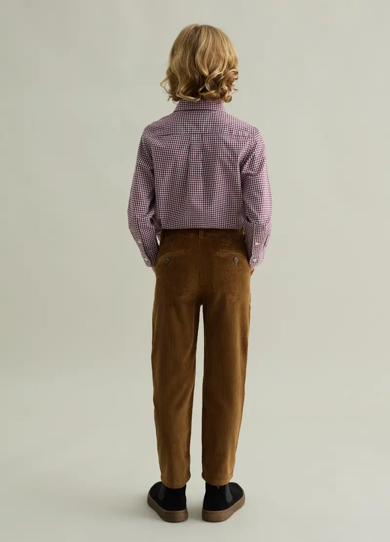 Pantaloni Chino In Corduroy, Bambino, Marrone miniatura 2