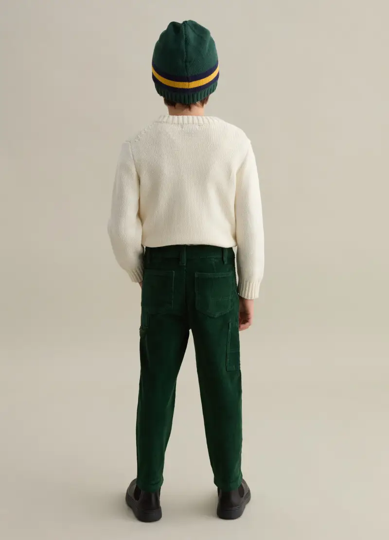 Pantaloni Modello Worker In Corduroy, Bambino, Verde miniatura 2