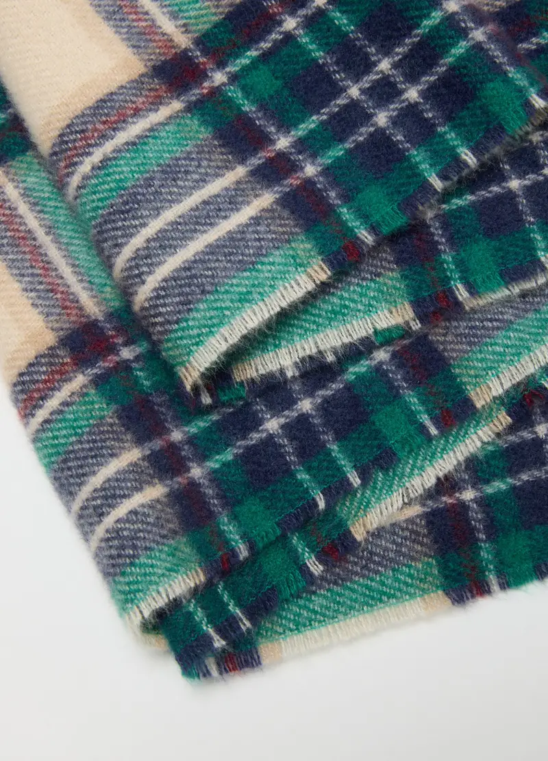 Sciarpa A Quadri Multicolor Da Bambino Con Frange, Multicolor miniatura 2