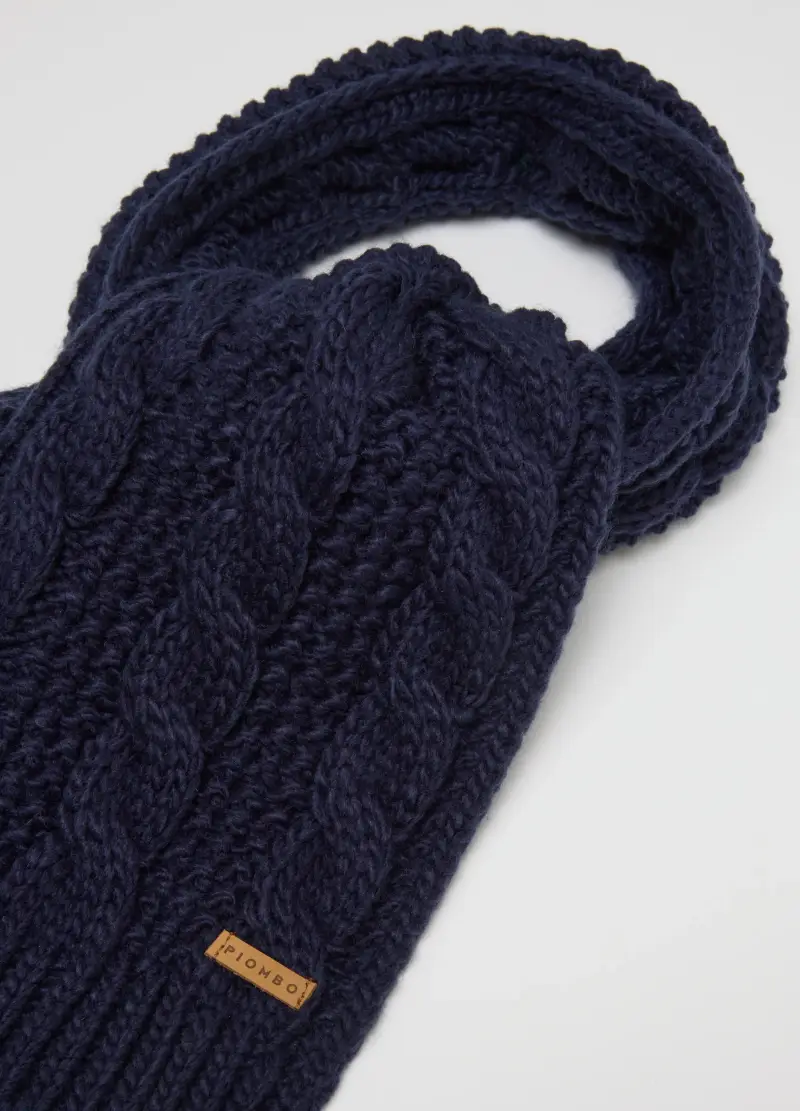 Sciarpa Da Bambino Blu Con Motivo A Trecce, Multicolor miniatura 2