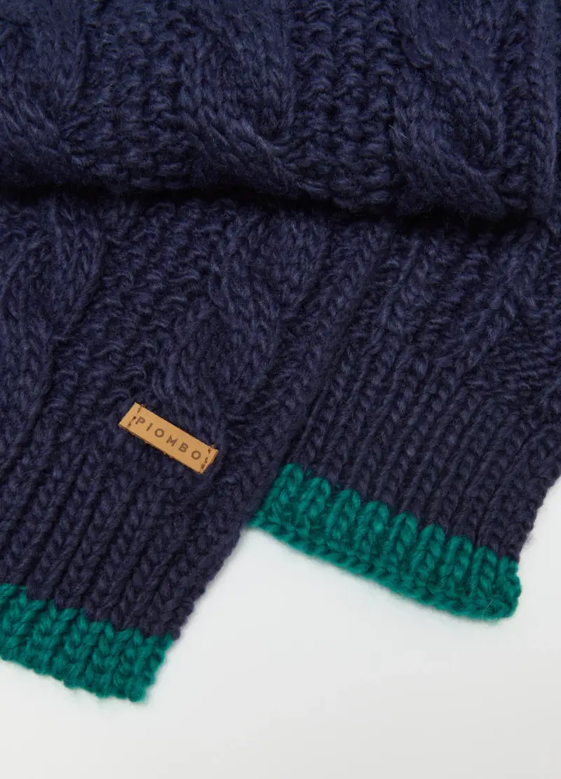 Sciarpa Da Bambino Blu Con Motivo A Trecce, Multicolor miniatura 3