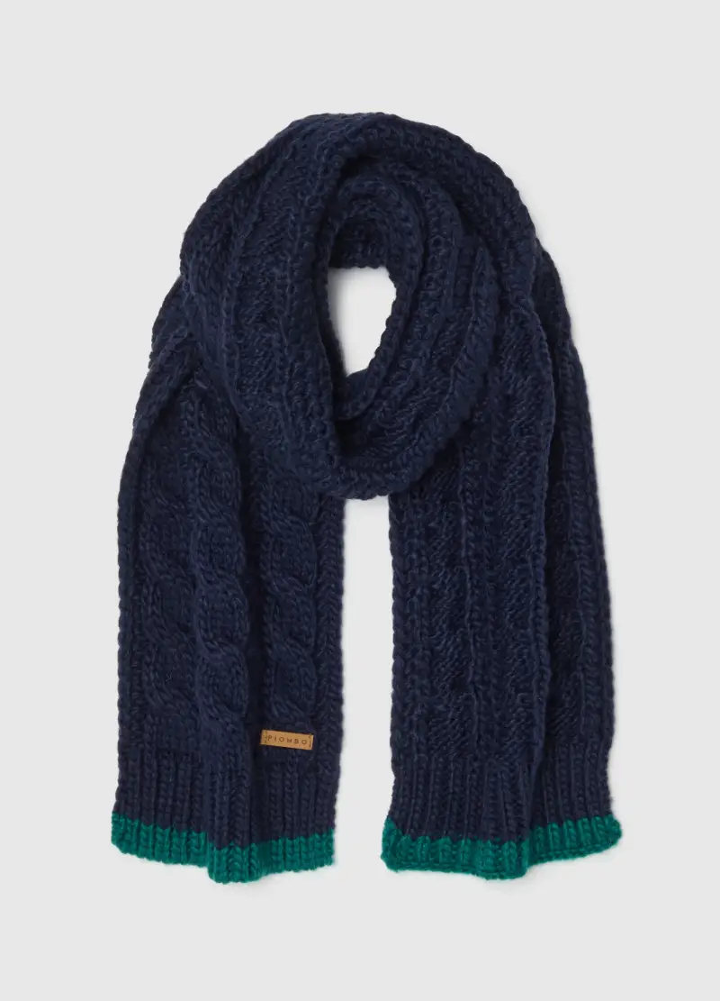 Sciarpa Da Bambino Blu Con Motivo A Trecce, Multicolor