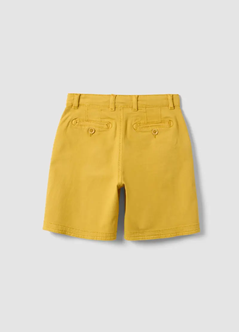 Shorts Cargo Baggy In Cotone Elasticizzato Gialli Da Bambino, Giallo miniatura 2